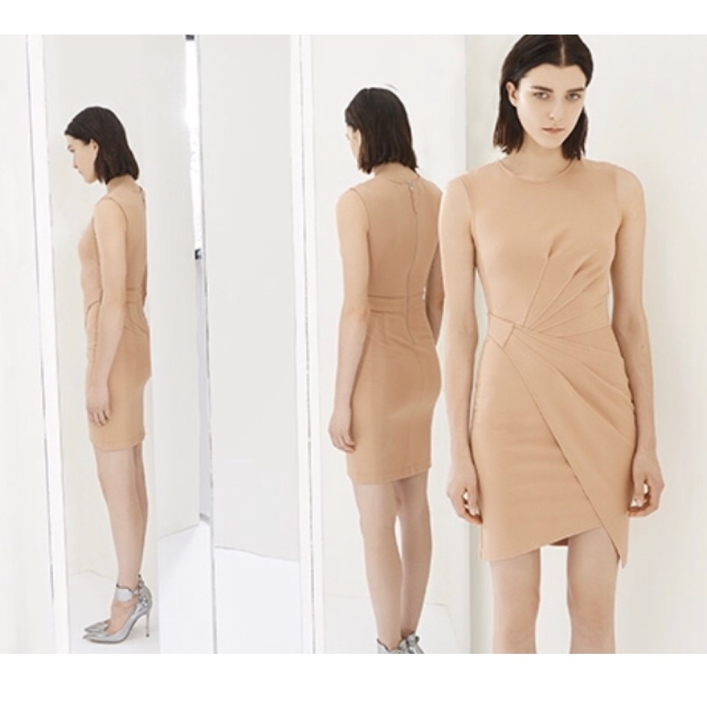❤️ Torn by Ronny Kobo Nude Pink Willow Wrap Dress